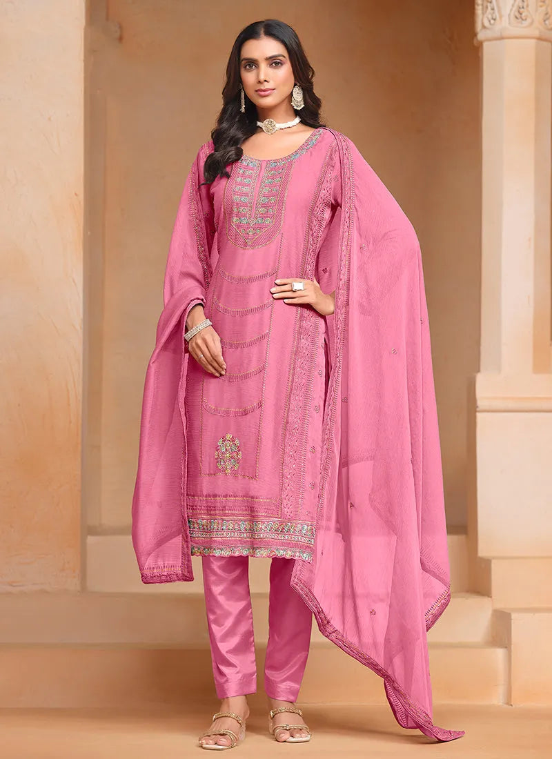 Peaceful Pink Embroidered Salwar Suit Sale How Much