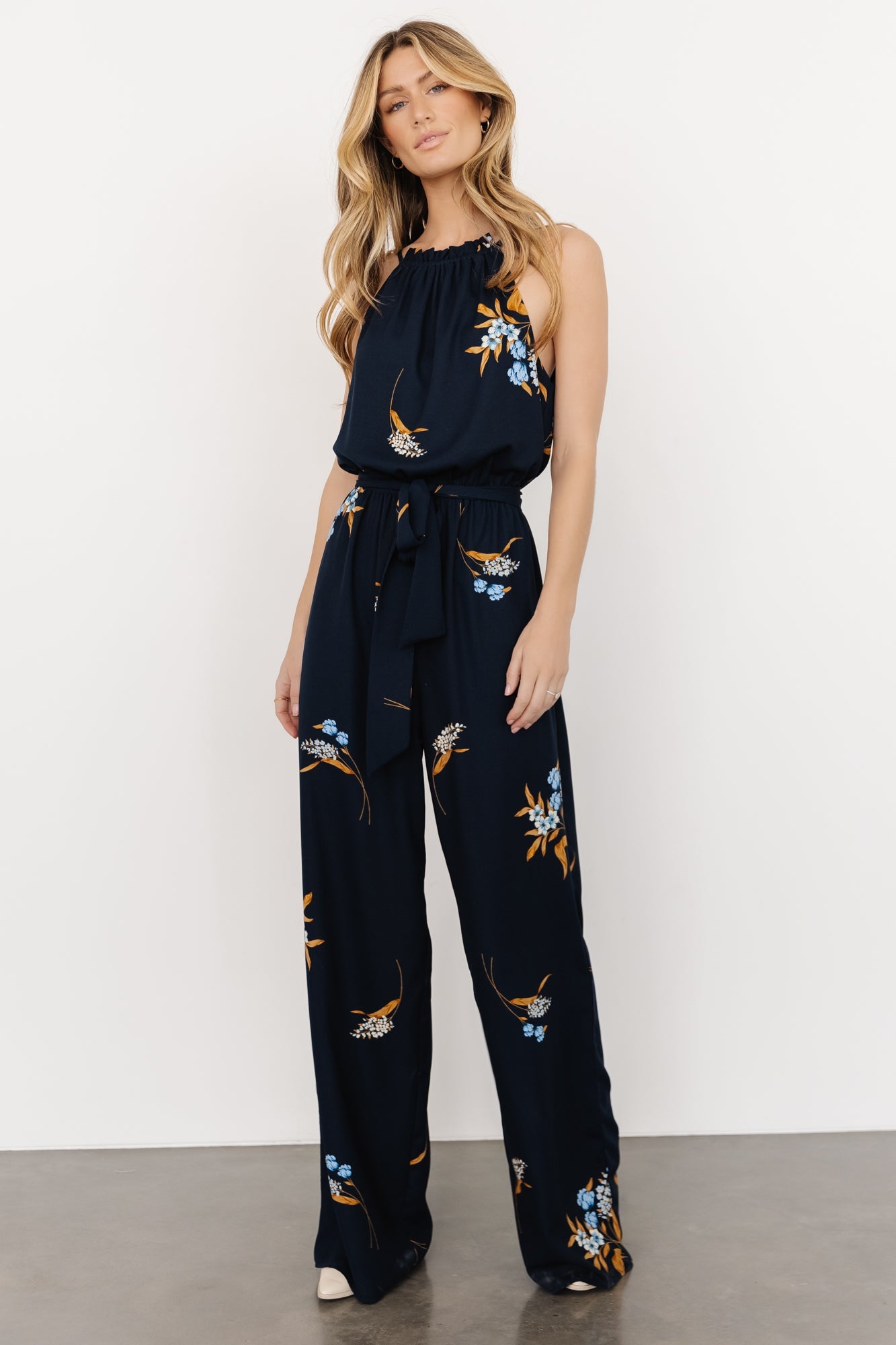 Alameda Halter Jumpsuit | Navy Blue Floral Reliable For Sale