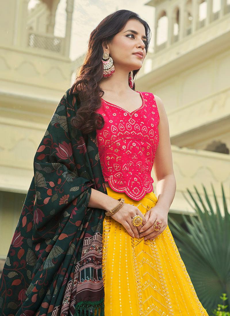 Multi-Color Designer Ghaghra Choli Pre Order Online