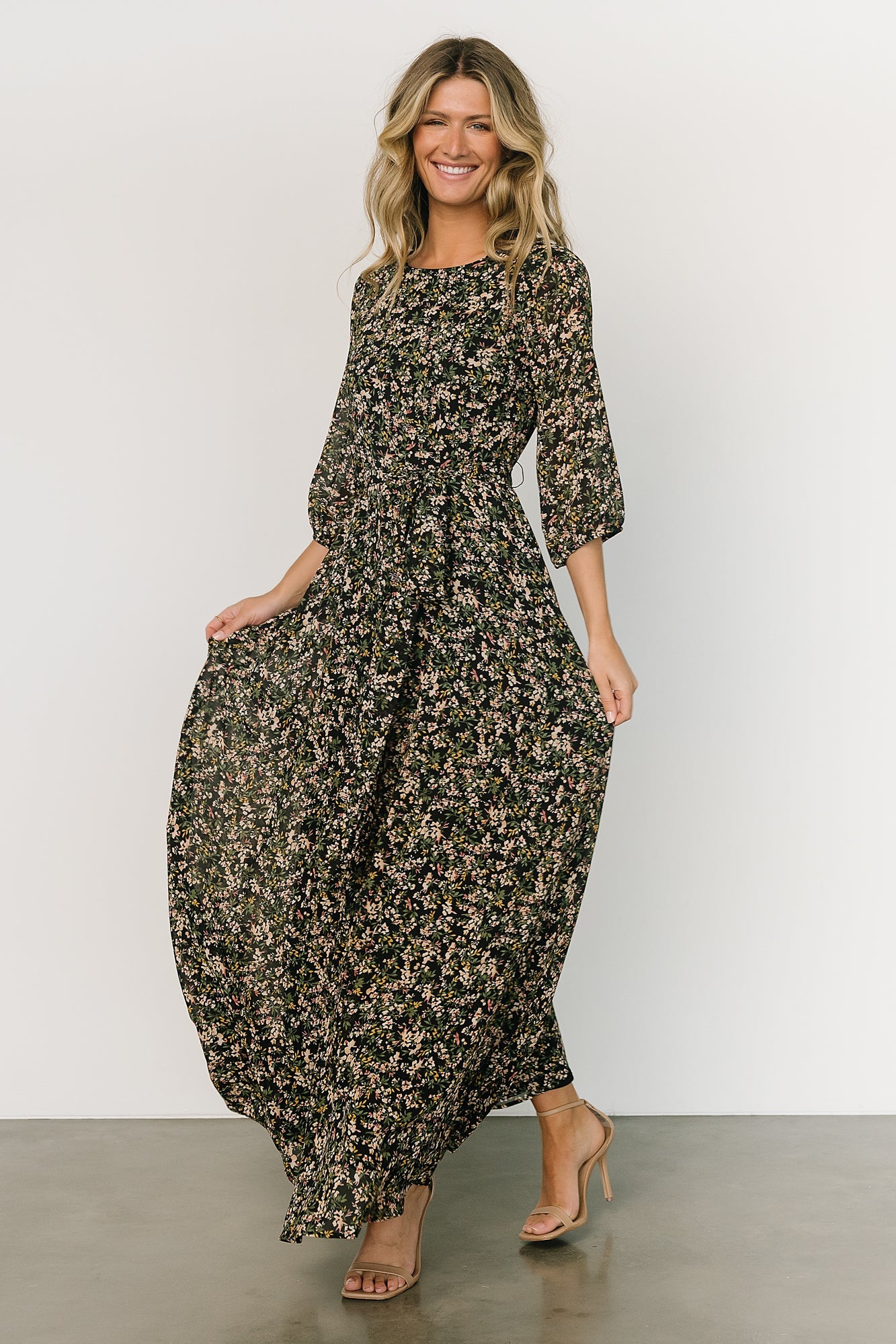 Rebecca Maxi Dress | Black Floral Cheap Pice From China