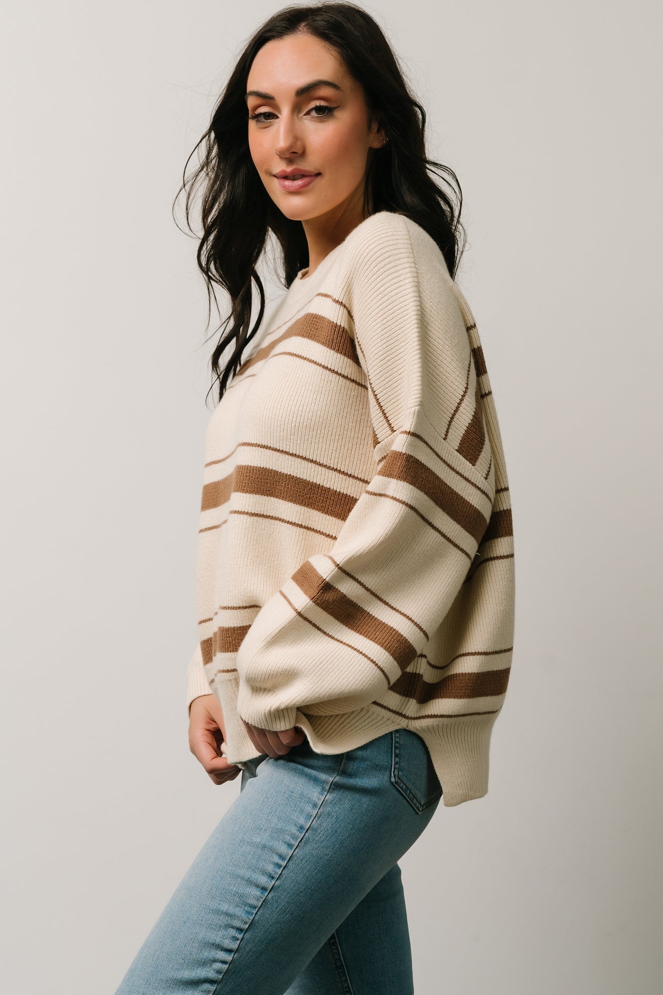 Charlie Striped Sweater | Taupe Factory Outlet Cheap Online