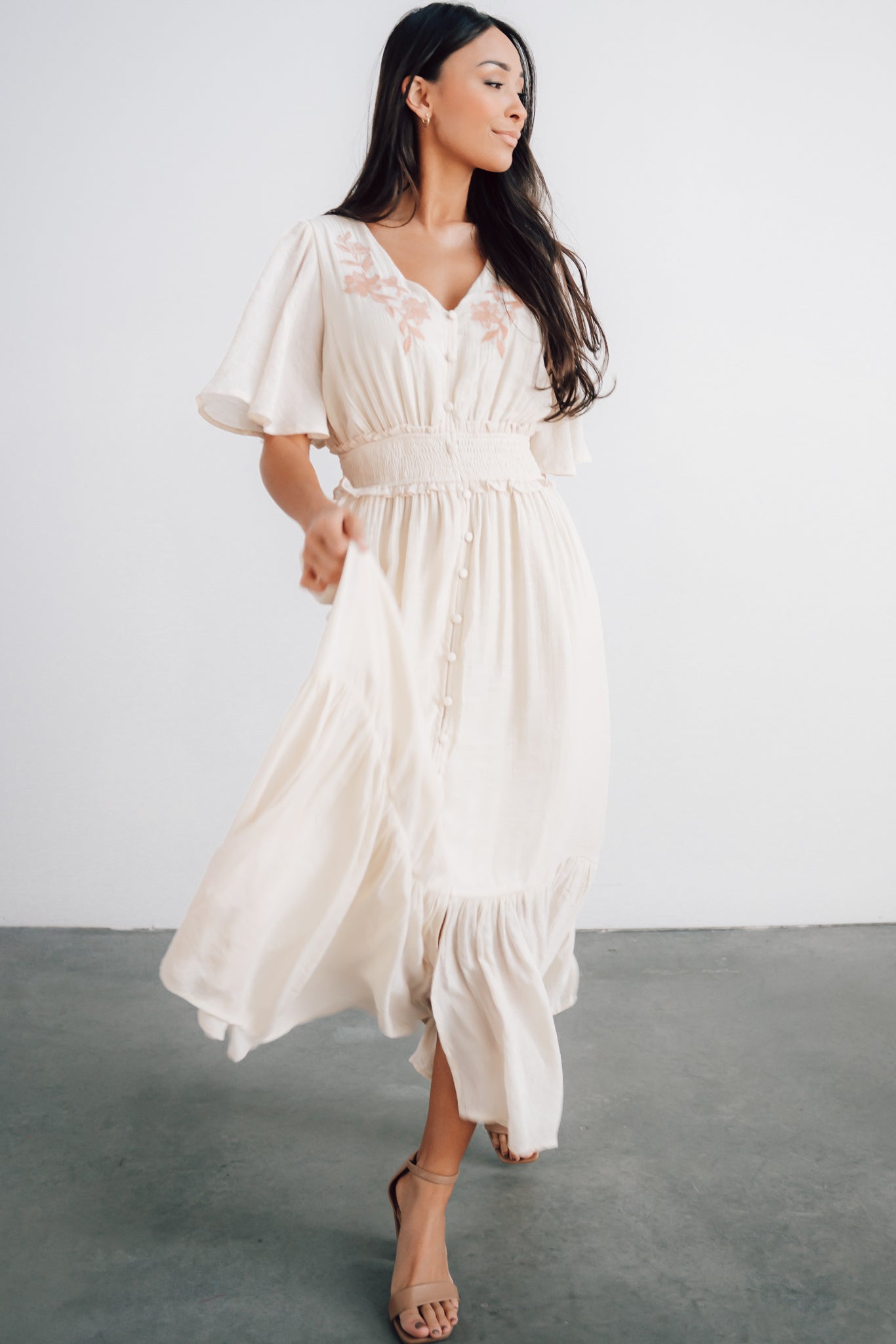 Luz Embroidered Maxi Dress | Natural Popular Sale Online