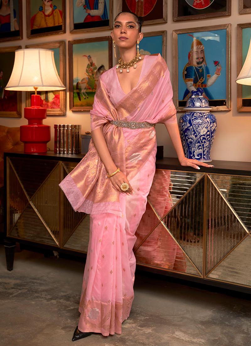 Silk Weaving Pink Color Classic Saree Discount Outlet Locations