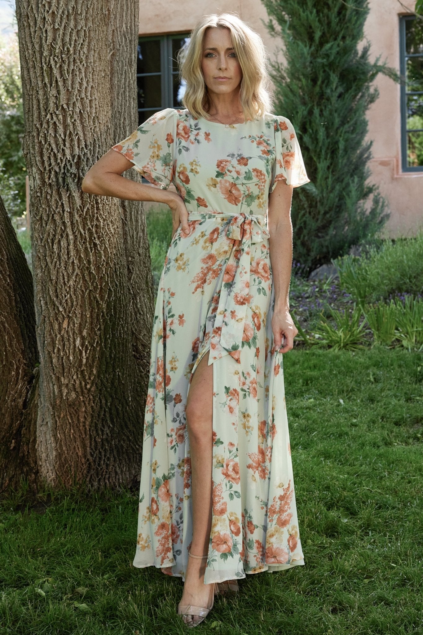 Naomi Short Sleeve Maxi Dress | Sage Floral Free Shipping Footlocker Finishline