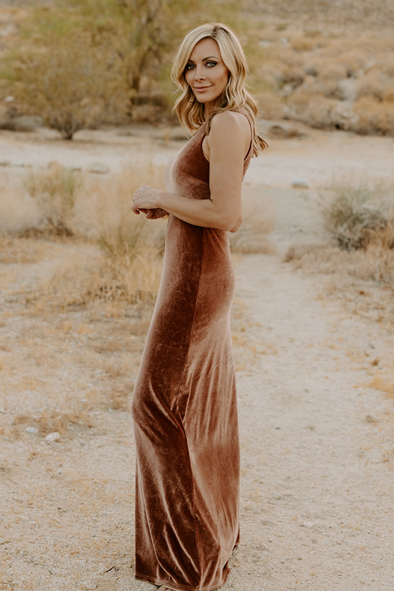 Tatiana Velvet One Shoulder Maxi Dress | Bronze Buy Cheap Best Wholesale