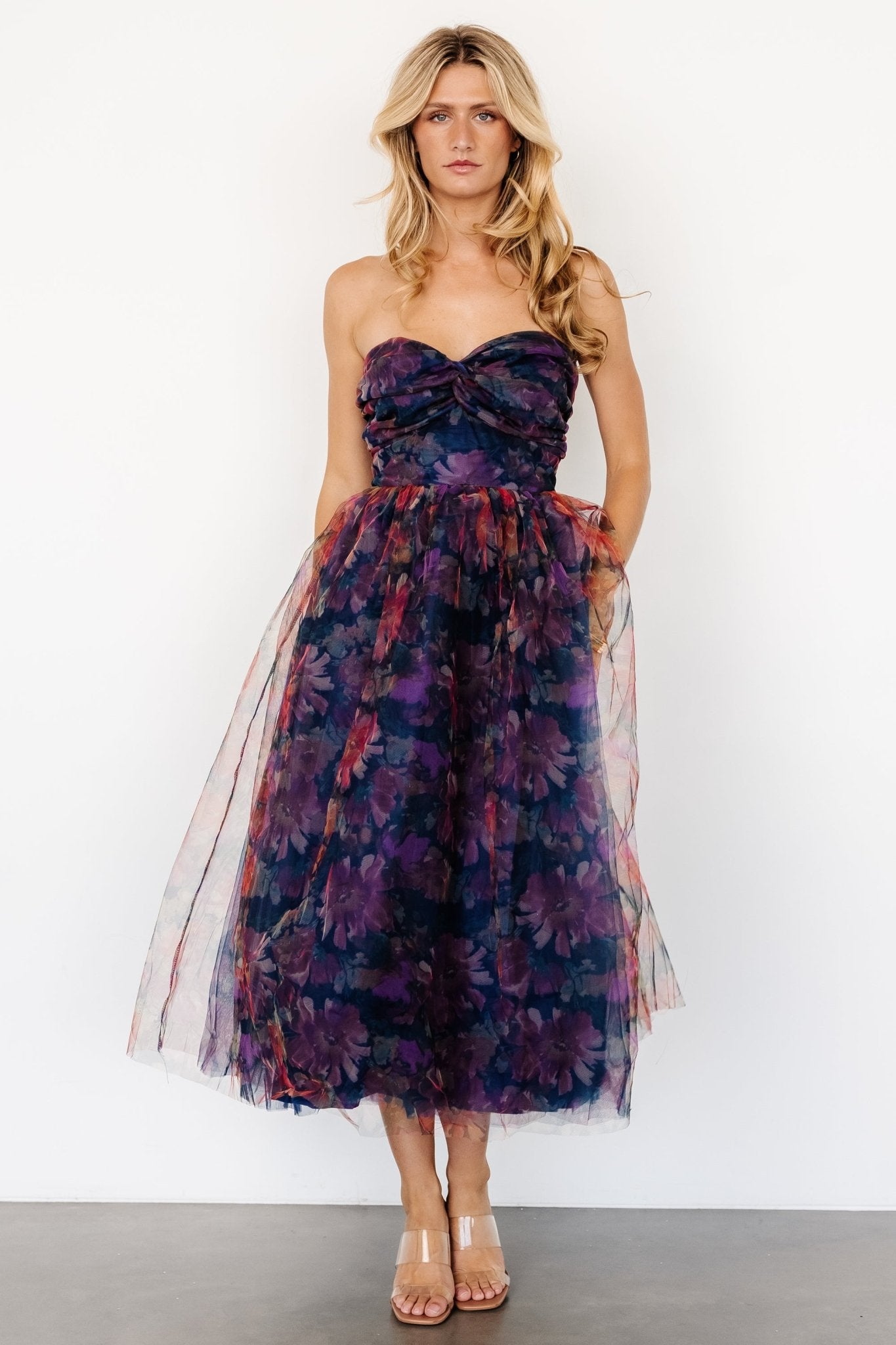 Cristelle Strapless Dress | Navy Multi Floral Release Dates Sale Online