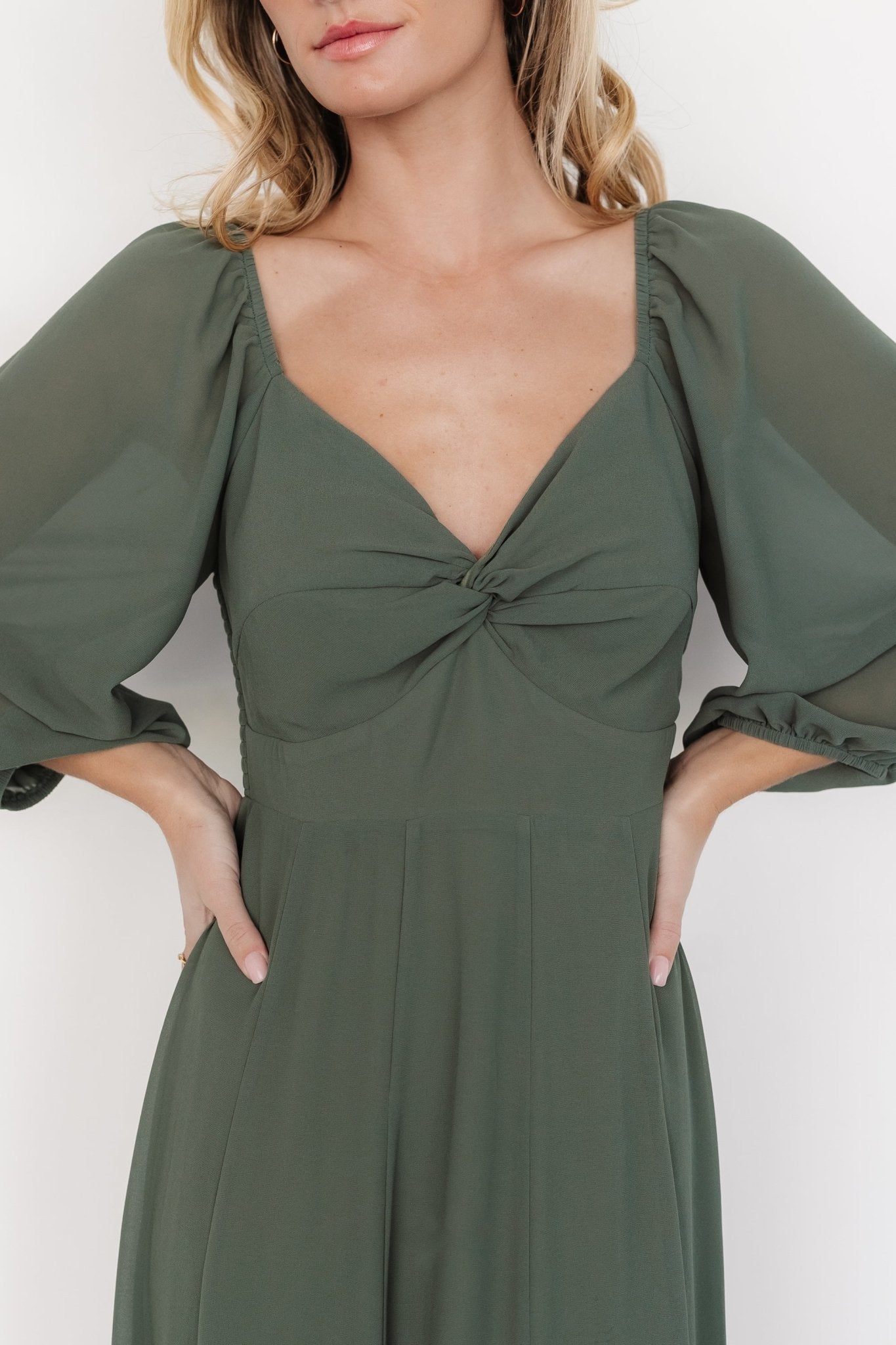 Estefania Maxi Dress | Dark Sage Clearance Manchester