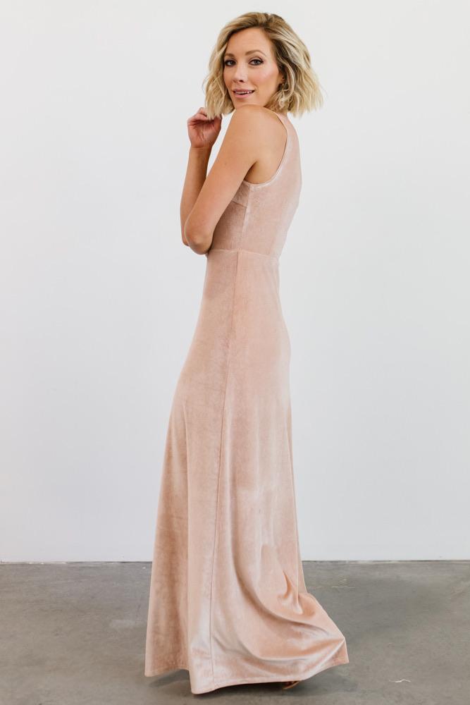 Tatiana Velvet One Shoulder Maxi Dress | Champagne Marketable Online