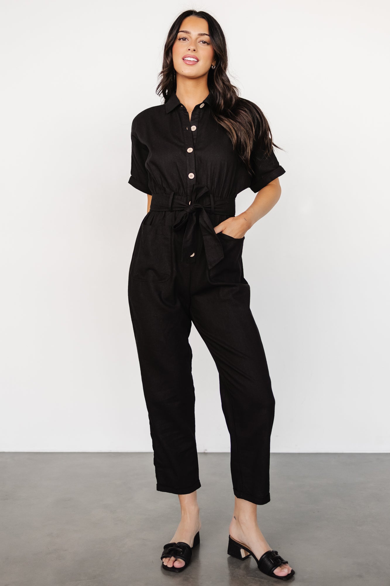 Dallas Button Up Jumpsuit | Black Sast Sale Online