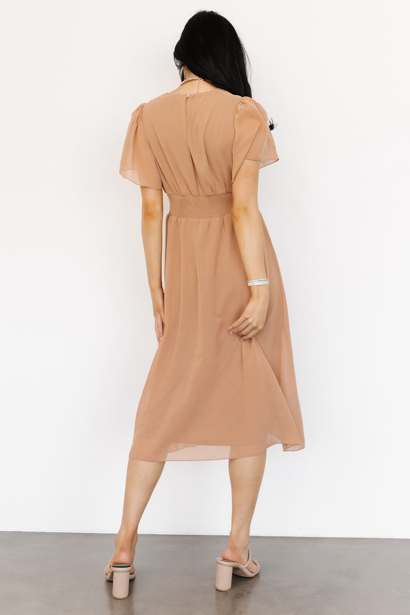 Sarah Smocked Midi Dress | Dusty Camel Outlet Big Discount