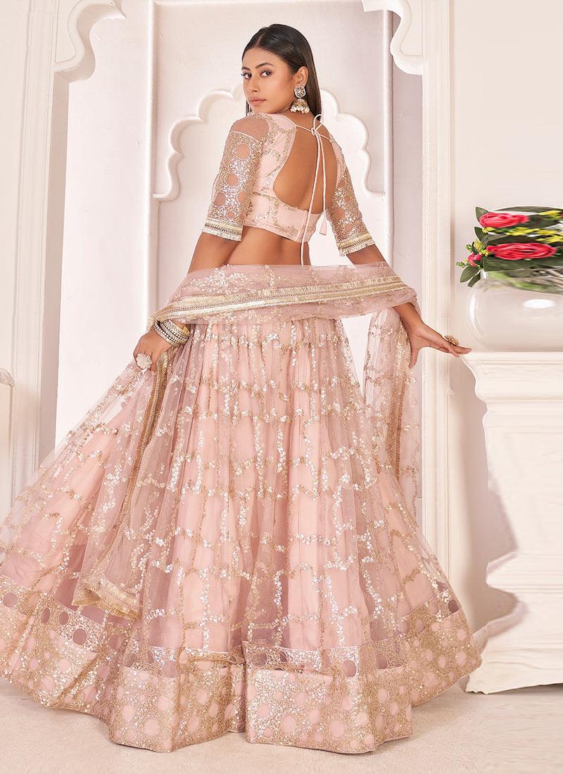 Light Pink Soft Net Wedding Lehenga Buy Cheap Choice