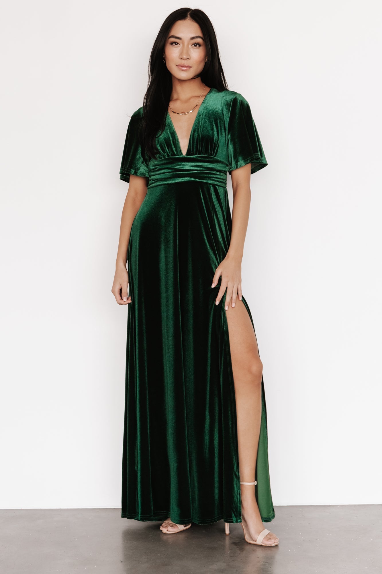 Berenice Velvet Maxi Dress | Emerald Discount Shop Offer