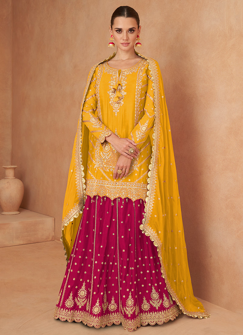 Vibrant and Extraordinary Heavy Embroidered Palazzo Suits Clearance Largest Supplier