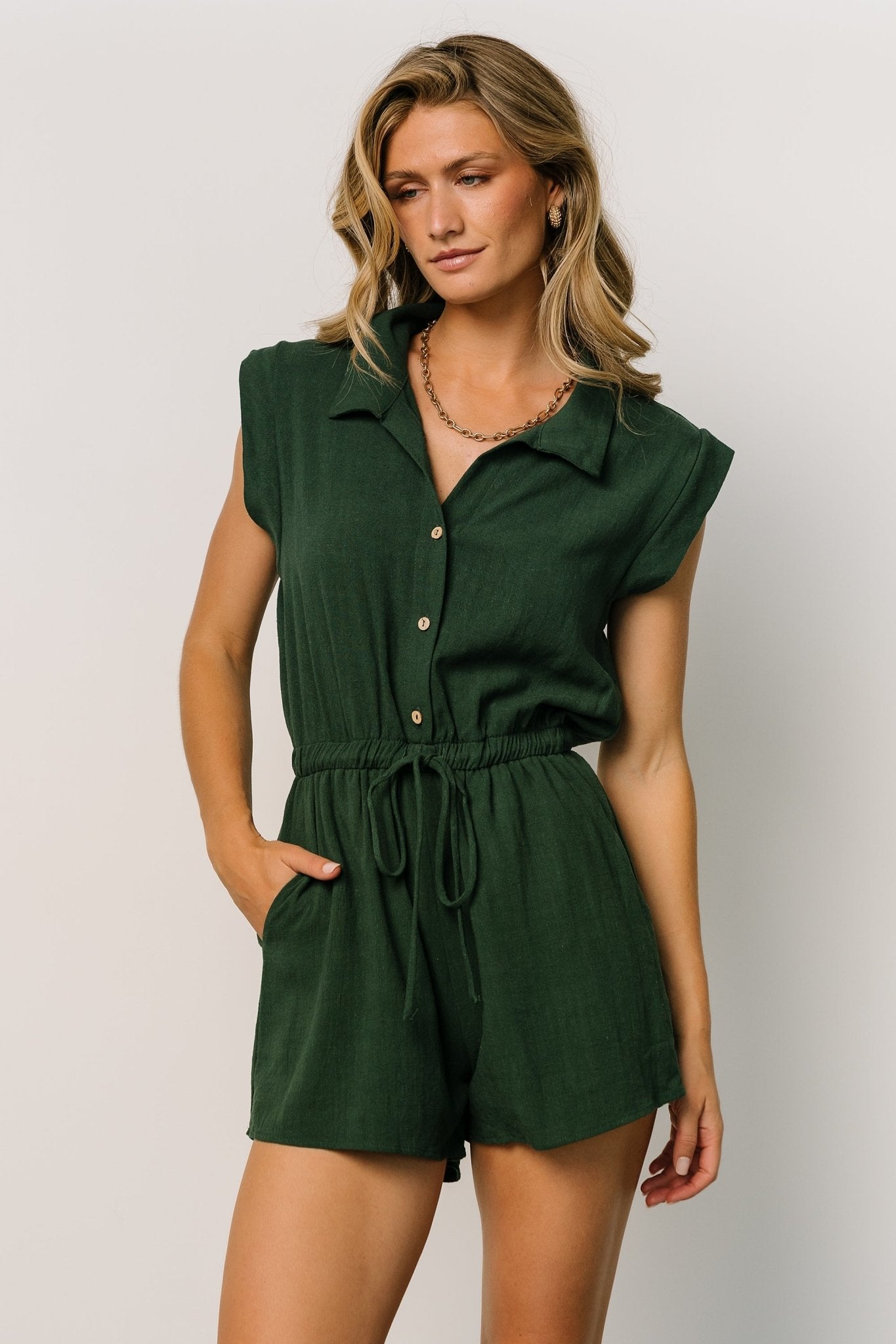 Toni Romper | Dark Green The Cheapest