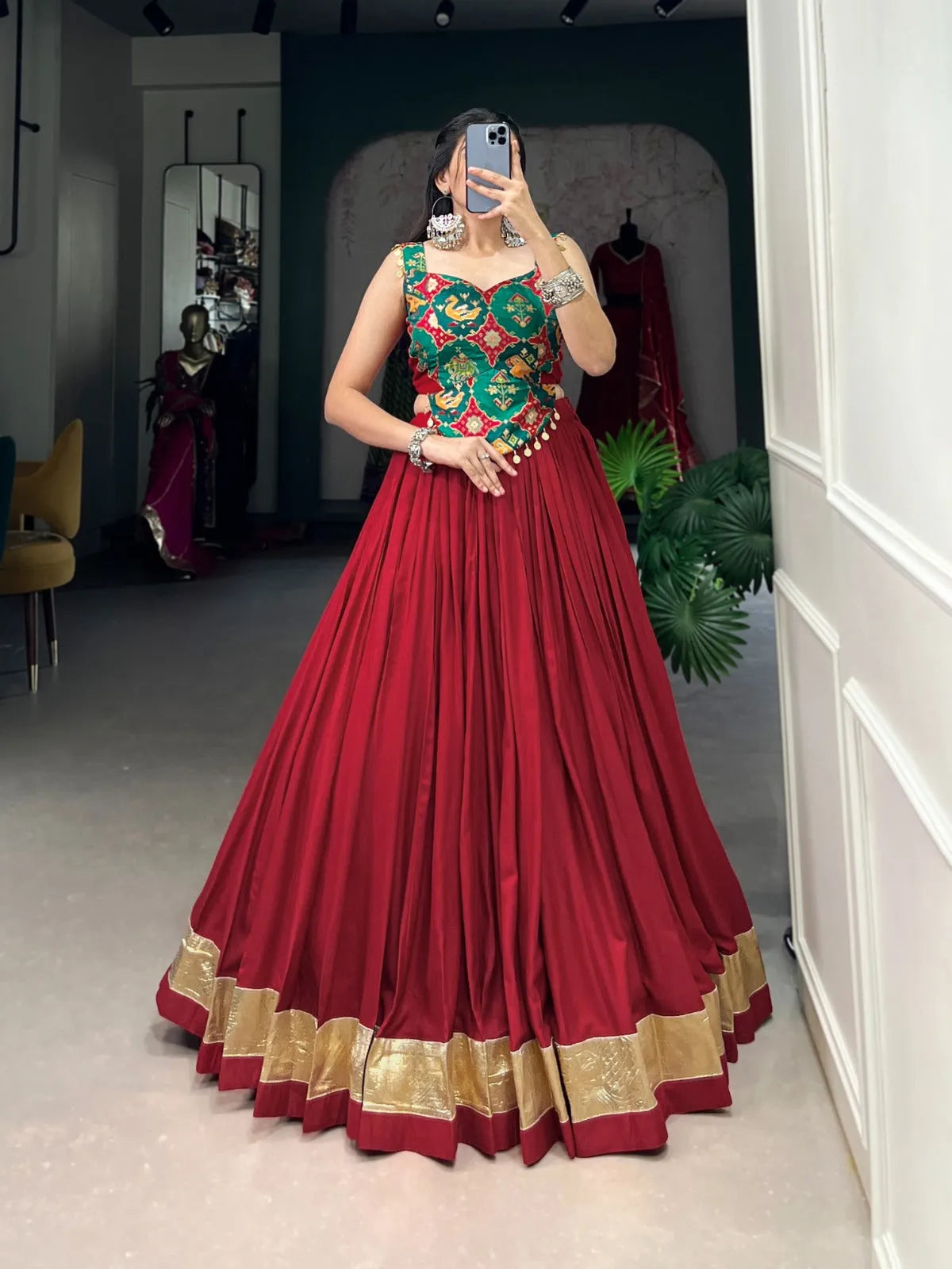 Enchanting Pure Rayon Embbosed Design Lehenga Choli Low Shipping Fee Online