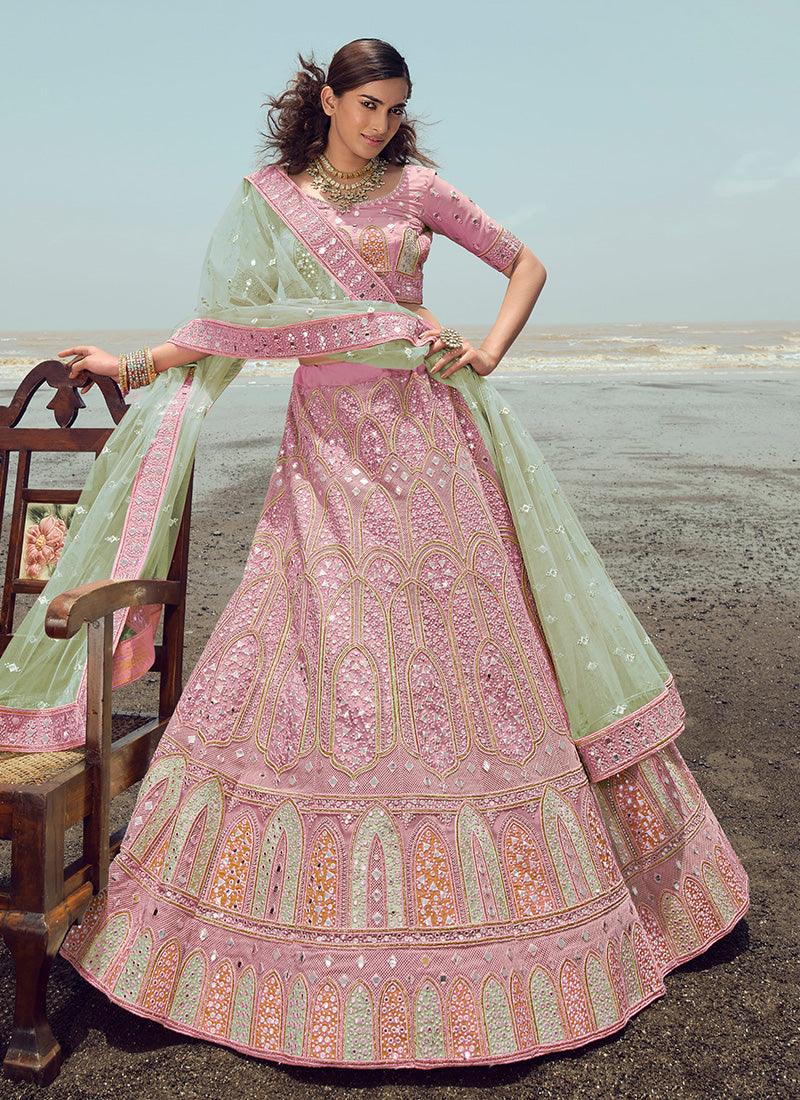 Designer Bridal Pink Heavy Lehenga Choli Cheap 100% Original