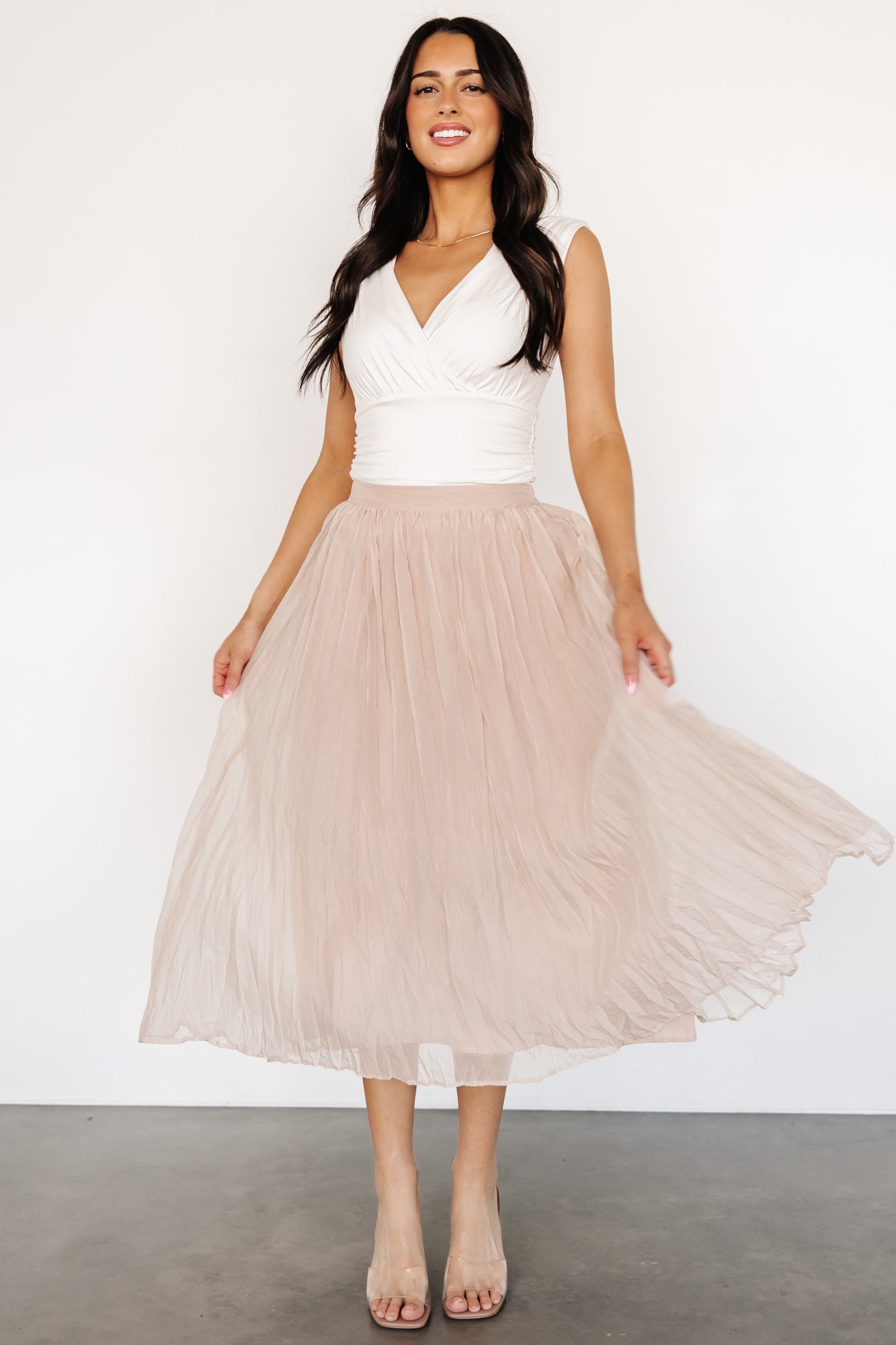 Cyra Midi Skirt | Natural Cheap Sale Footlocker Finishline