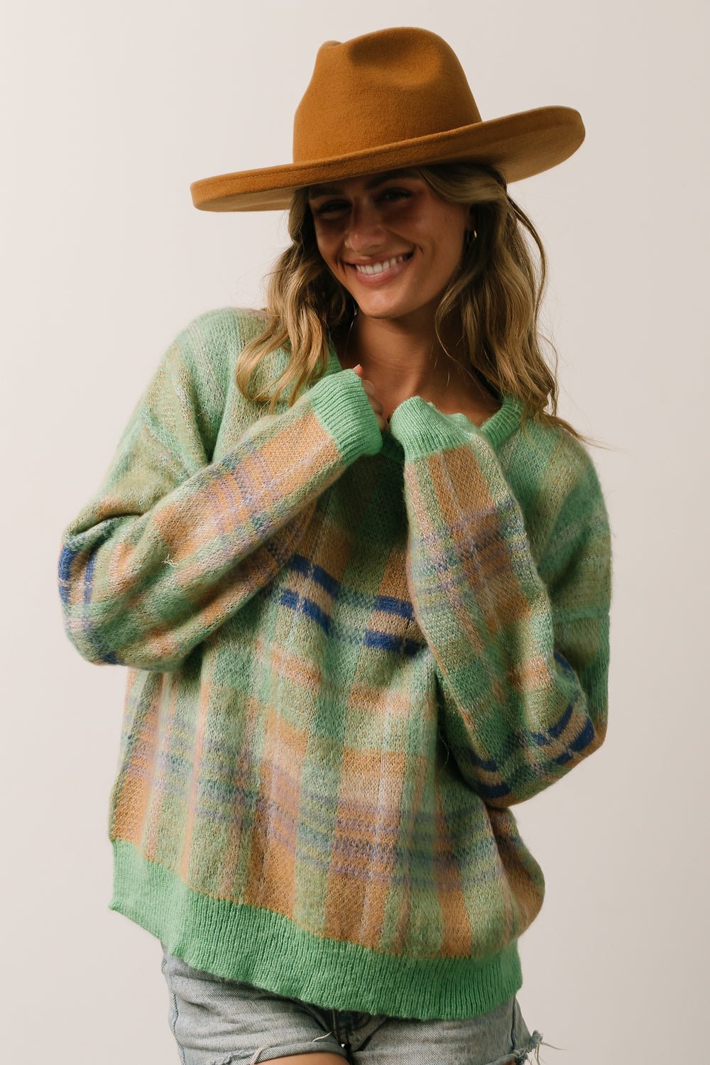 Brentridge Plaid Sweater | Green Multi Official Site