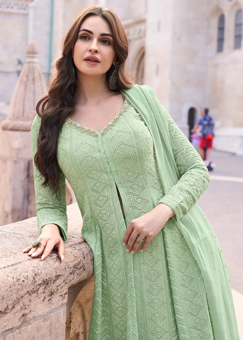 Impeccable  Embroidered Light Green Anarkali Style Sharara Suit Buy Cheap Outlet Locations