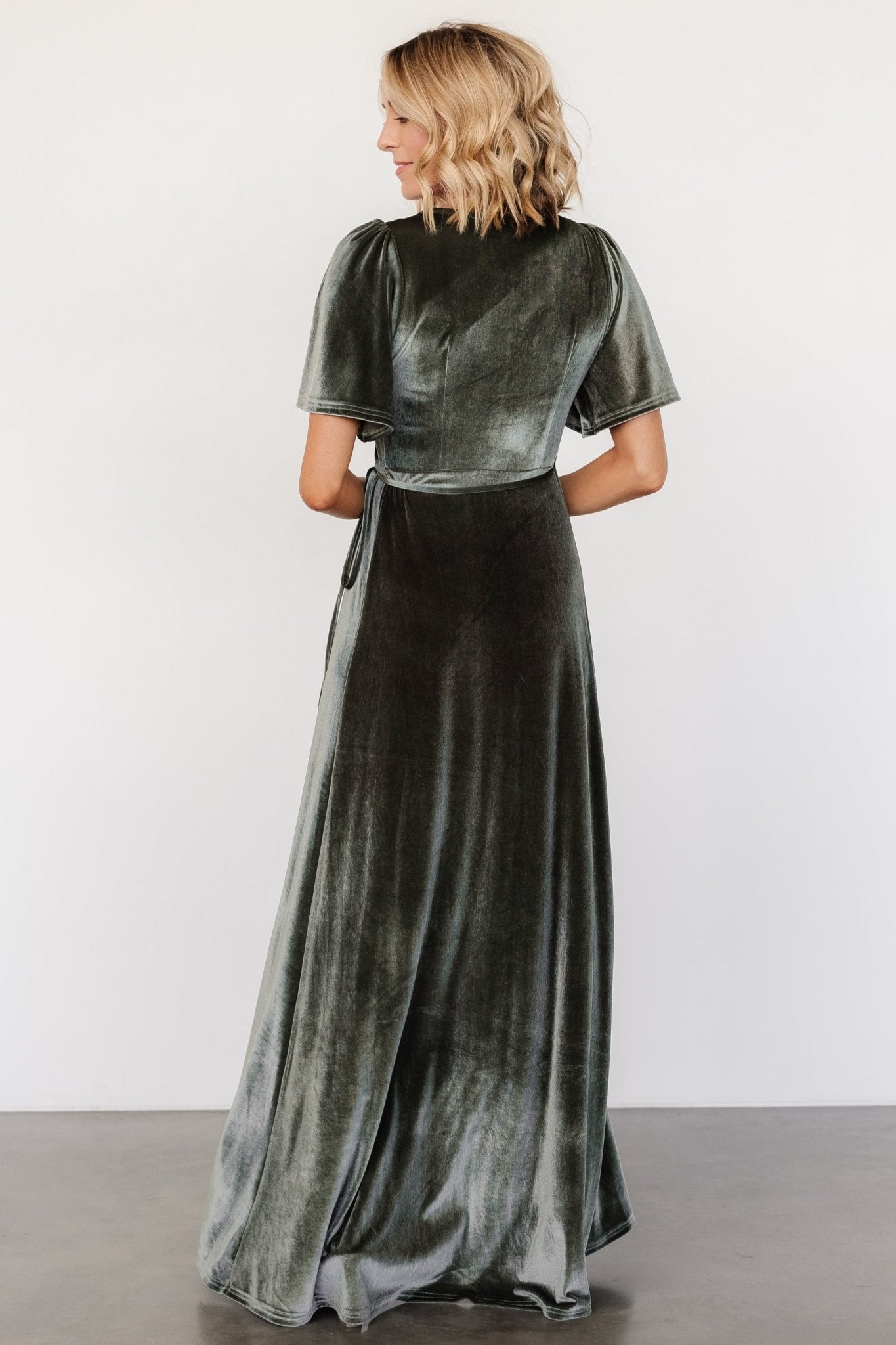 Katelyn Velvet Maxi Wrap Dress | Eucalyptus Browse For Sale