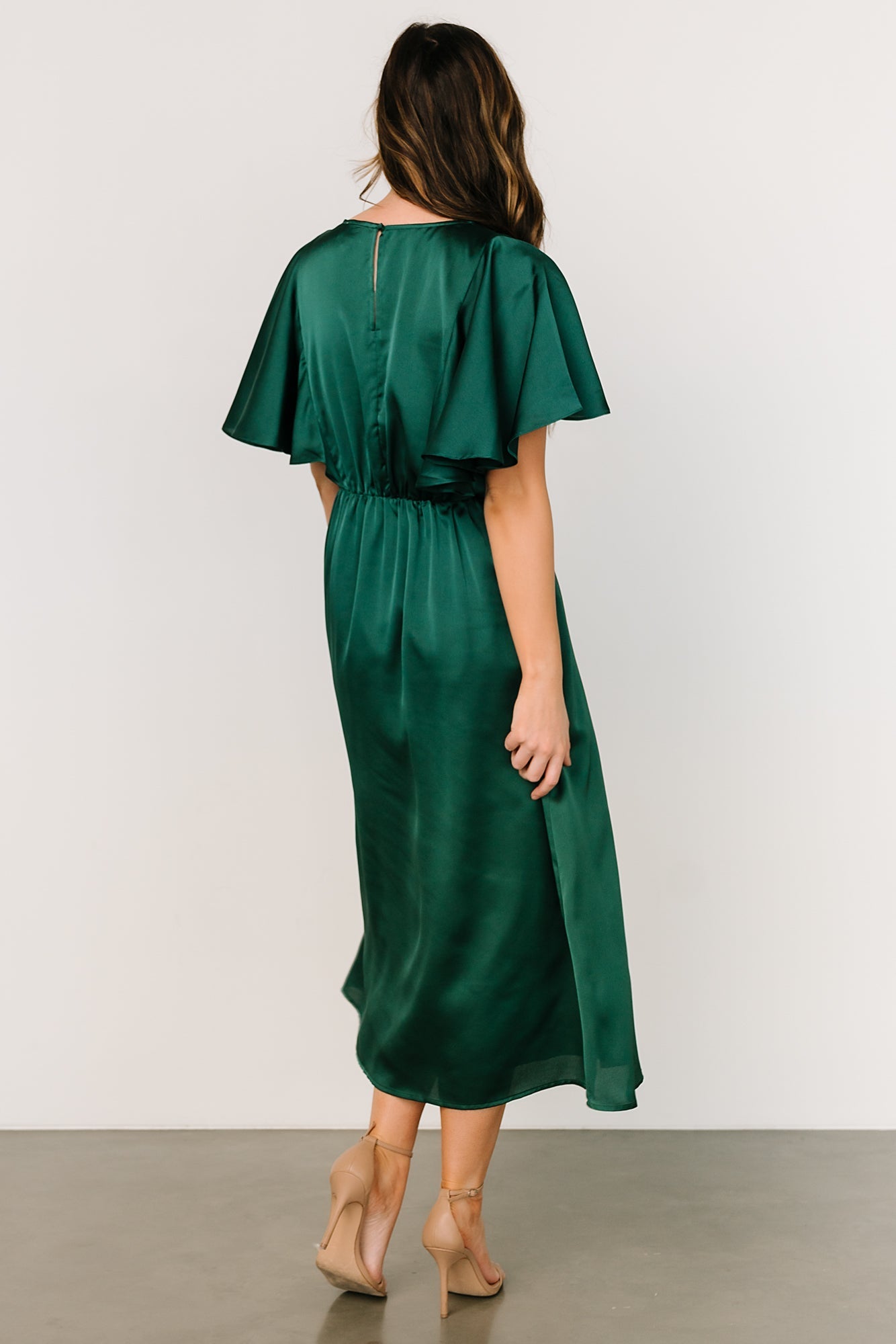 Cinta Satin Midi Dress | Emerald Outlet Cheap Authentic