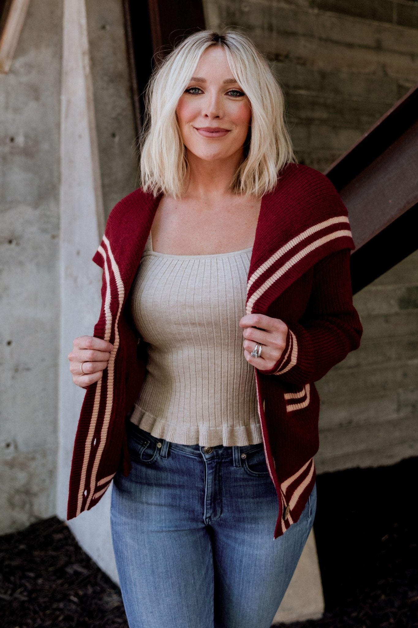 Corbett Knit Cardigan | Burgundy Buy Cheap Clearance Store