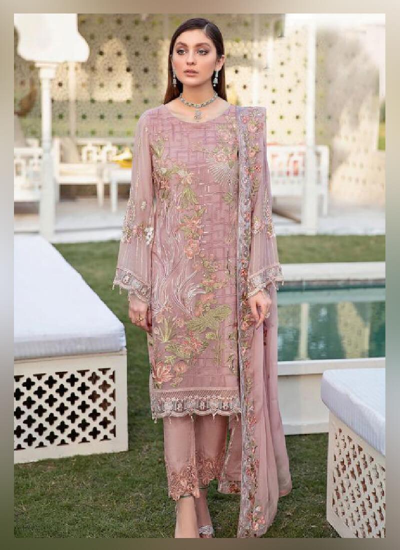 Admirable Pink color With Georgette Base Pakistani Suit 100% Authentic Cheap Online