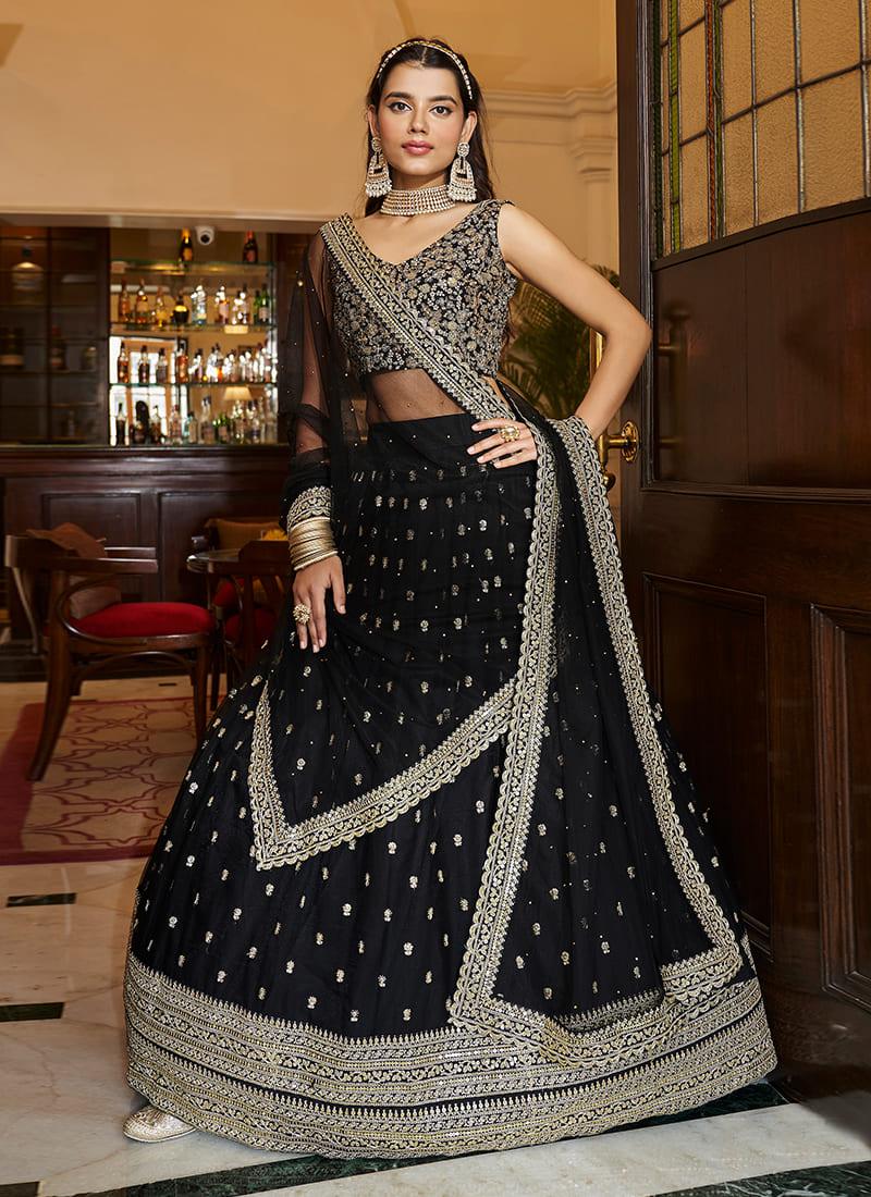 Heavy Embroidered Black Chaniya Buy Cheap Buy