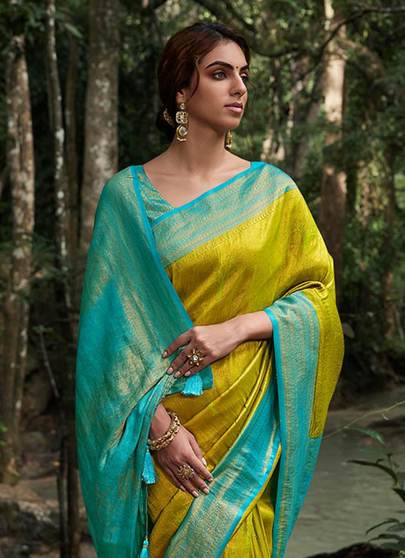 Silk Weave Mustard Yellow Kanjivaram Saree Best Sale Cheap Online