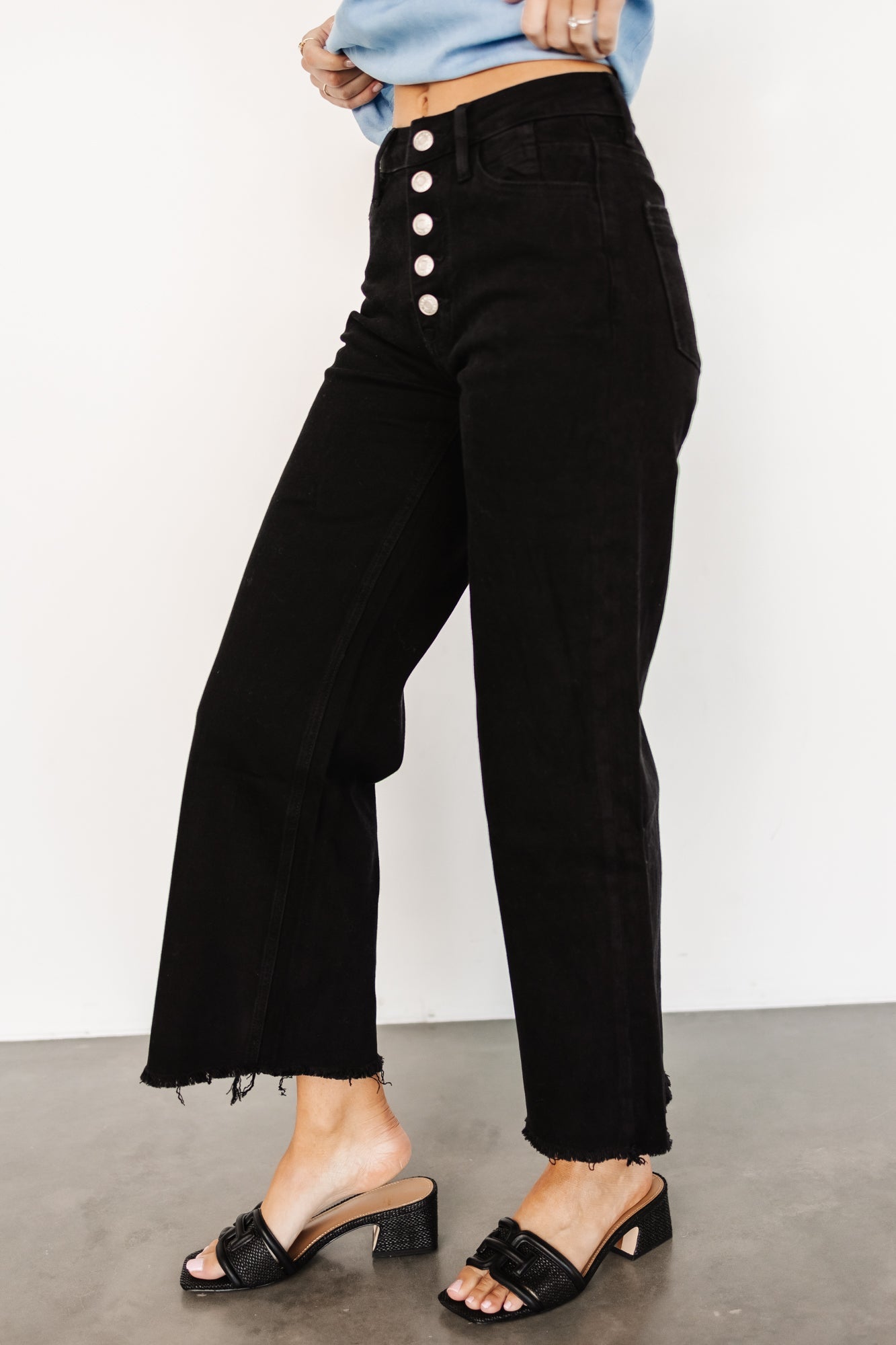 Georgie High Rise Wide Leg Jeans | Black Best Place