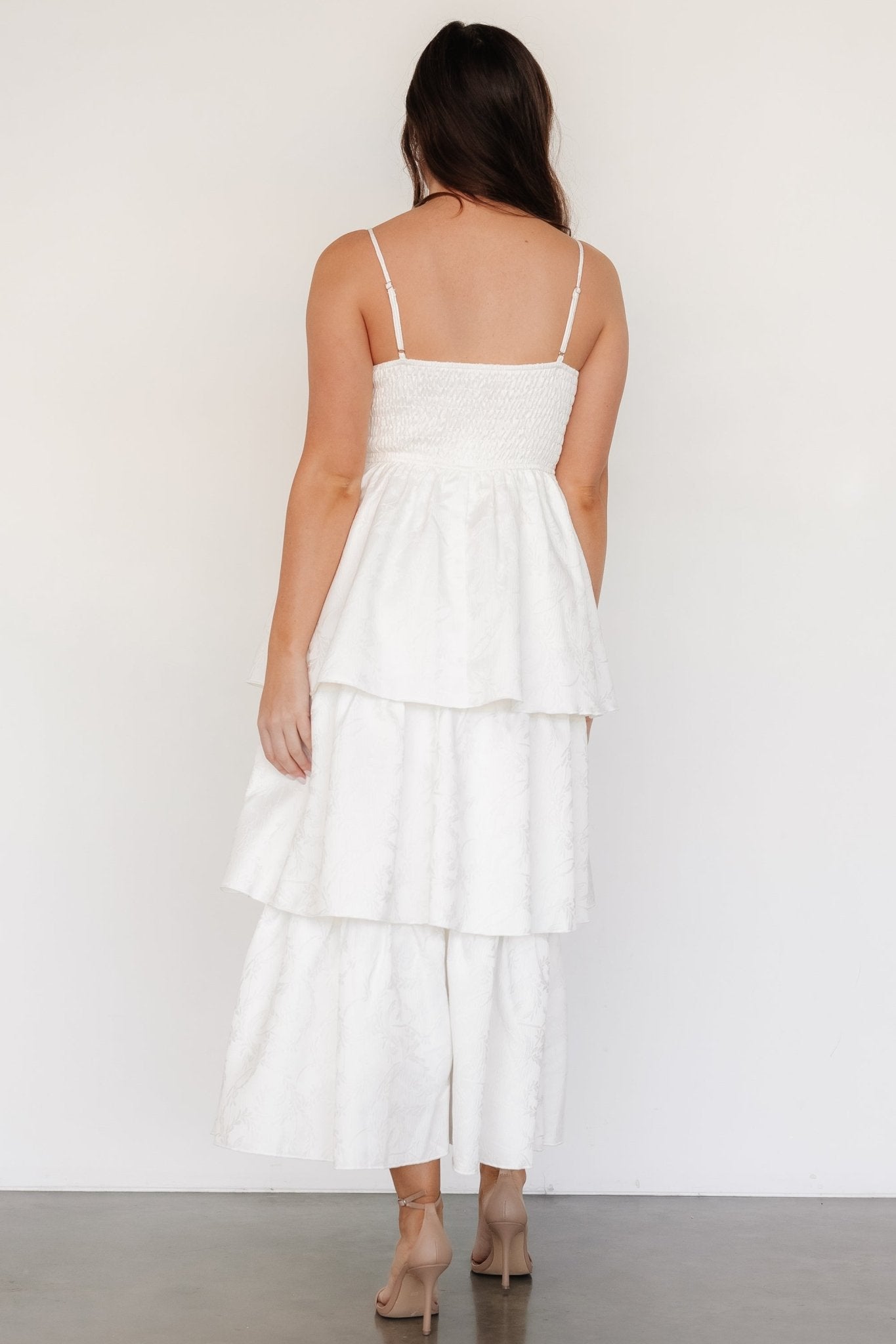 Violetta Embossed Tiered Dress | Off White Cheap Pice From China