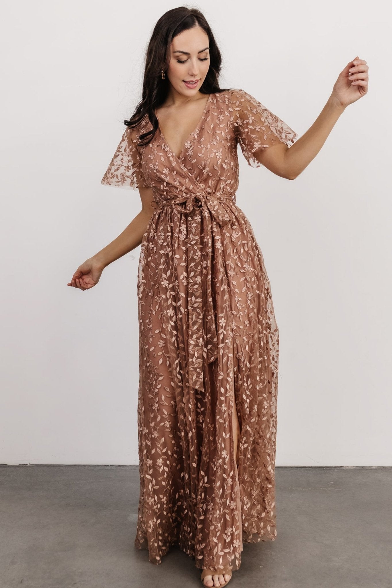 Marseille Embossed Maxi Dress | Nude Rose Outlet Deals