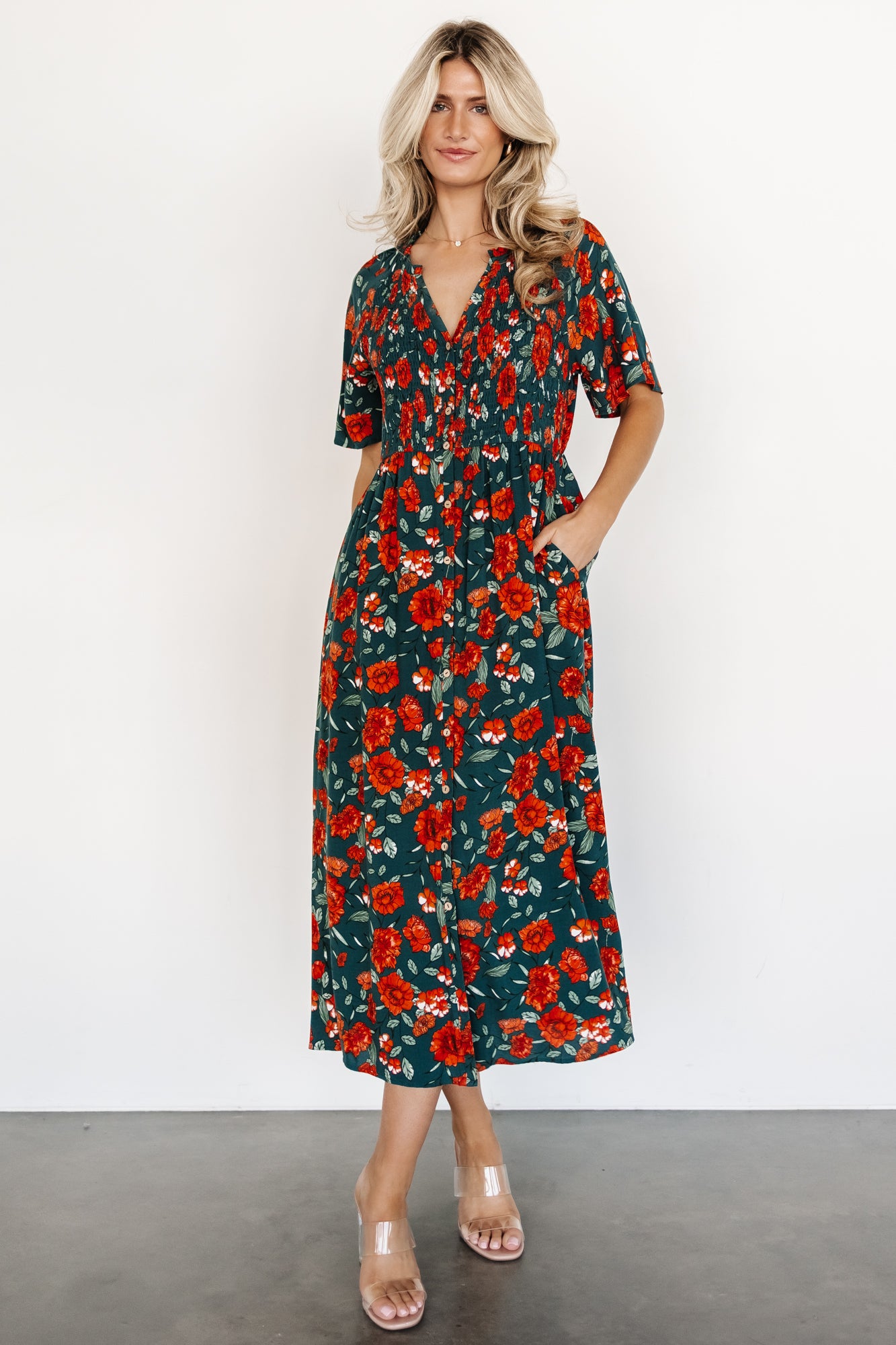 Botega Midi Dress | Jade Multi Floral Purchase Sale Online