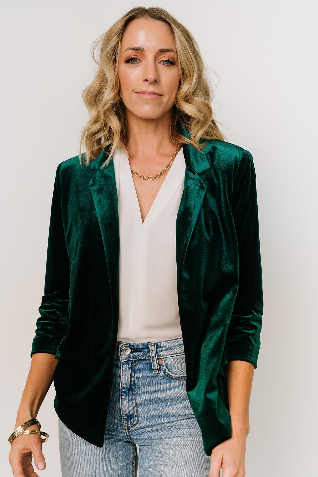 Brinton Velvet Blazer | Dark Green Outlet Lowest Pice