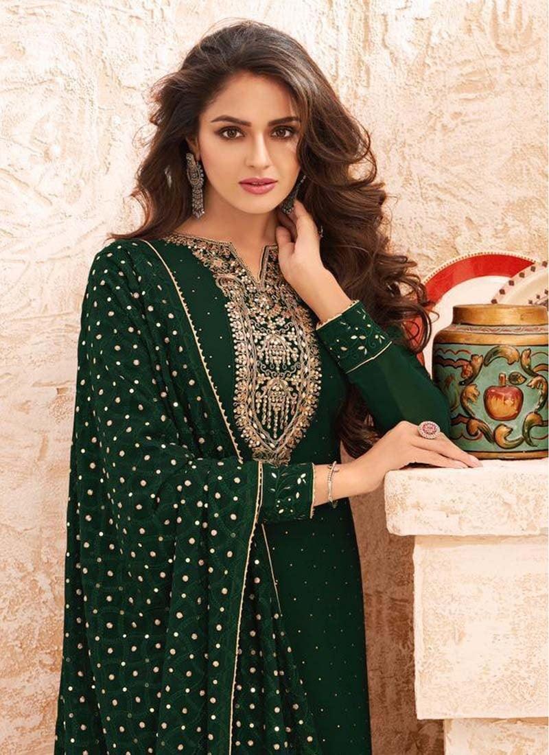 Green Color Georgette Fabric Stone Work Salwar Kameez Visit New Online