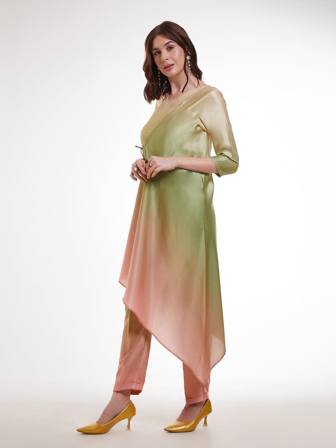 Multi-color Modal Satin drape style co-ord Discount Low Shipping Fee