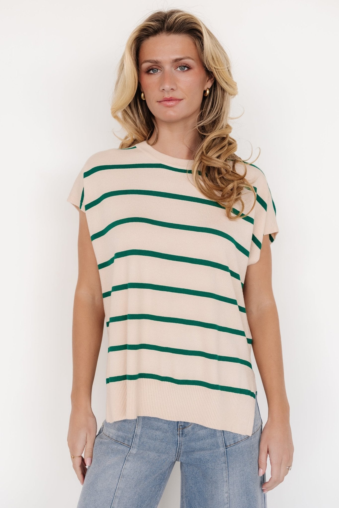 Ada Dolman Top | Natural + Green Discount 2025