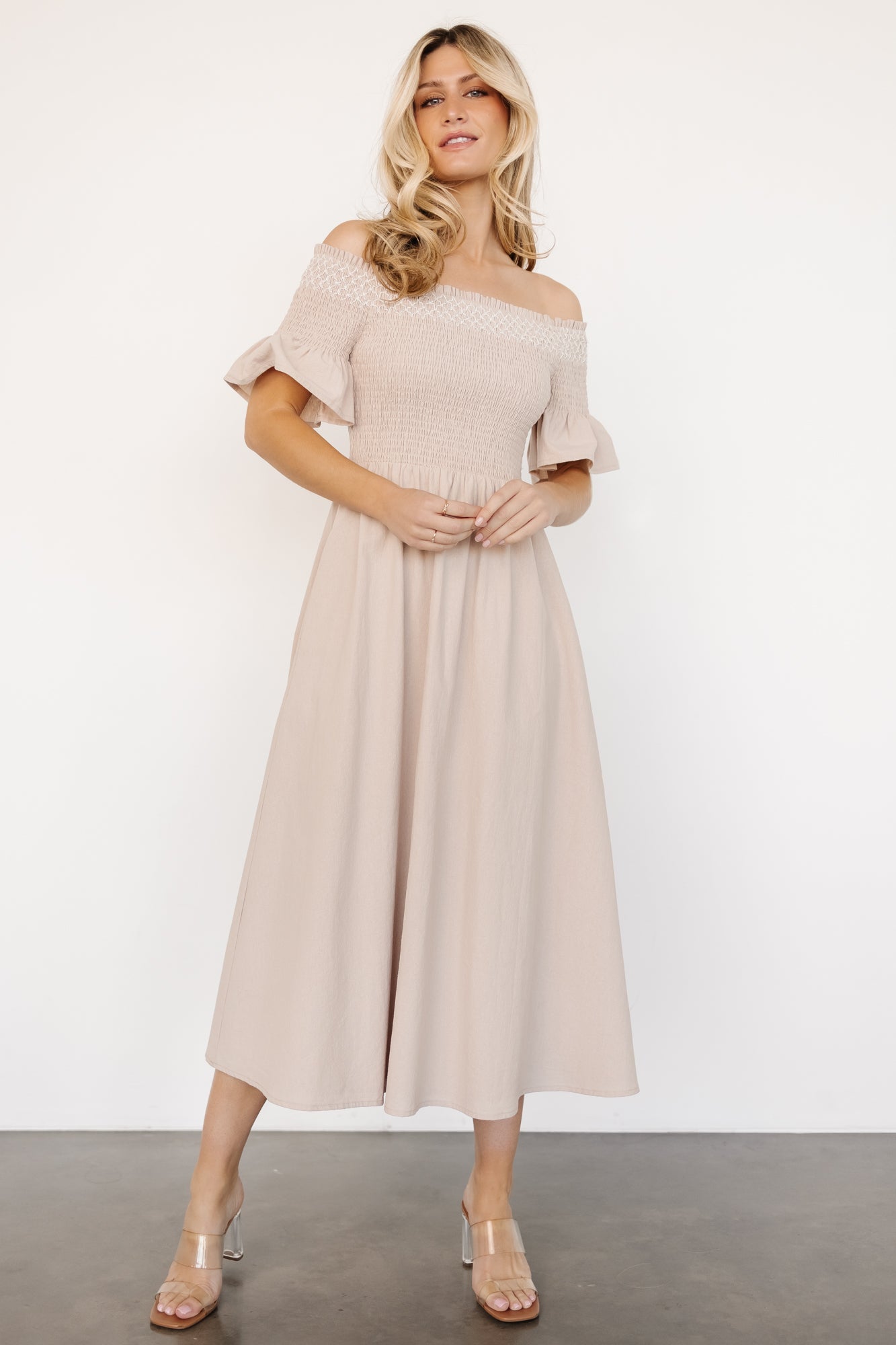 Jodi Off Shoulder Dress | Natural Comfortable Online