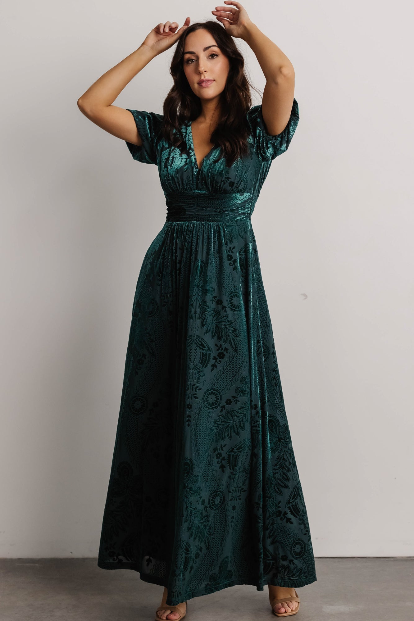 Leslie Velvet Maxi Dress | Emerald Buy Cheap Best Sale