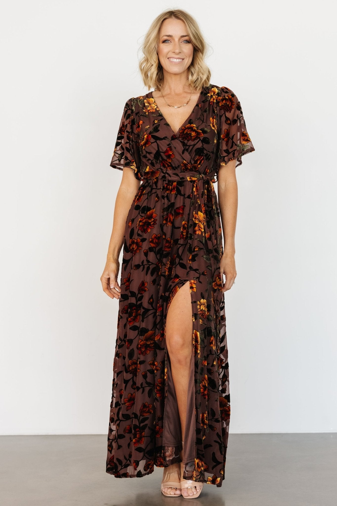 Uma Velvet Maxi Dress | Clove + Amber Floral Free Shipping Footlocker Finishline