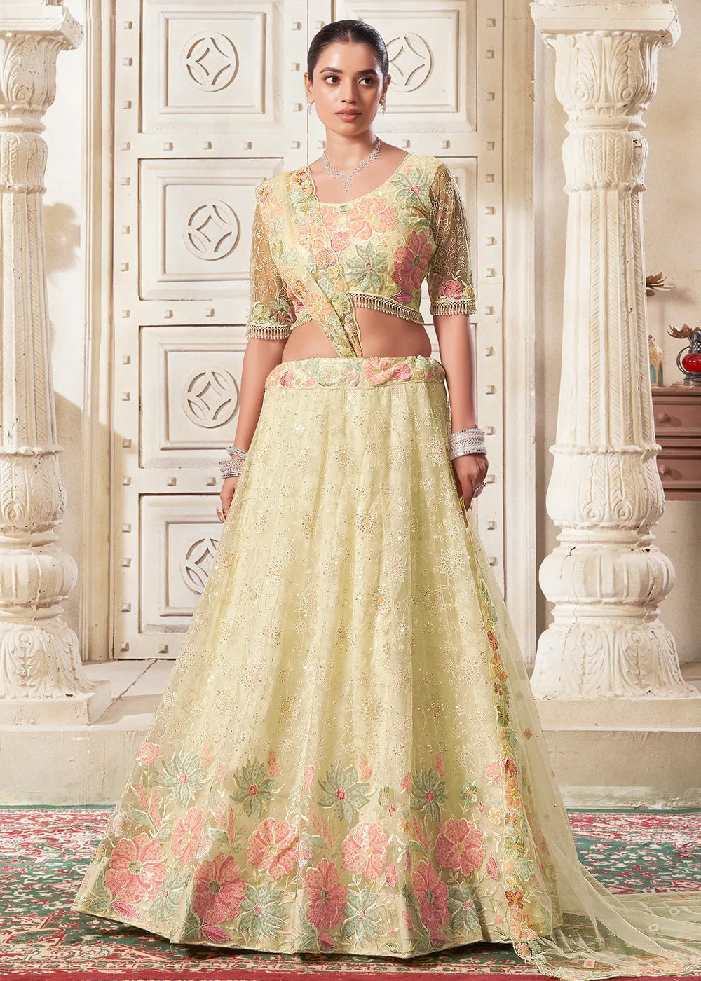 Fantastic and Classic Lemon Yellow Wedding Style Lehenga Choli Supply Sale Online