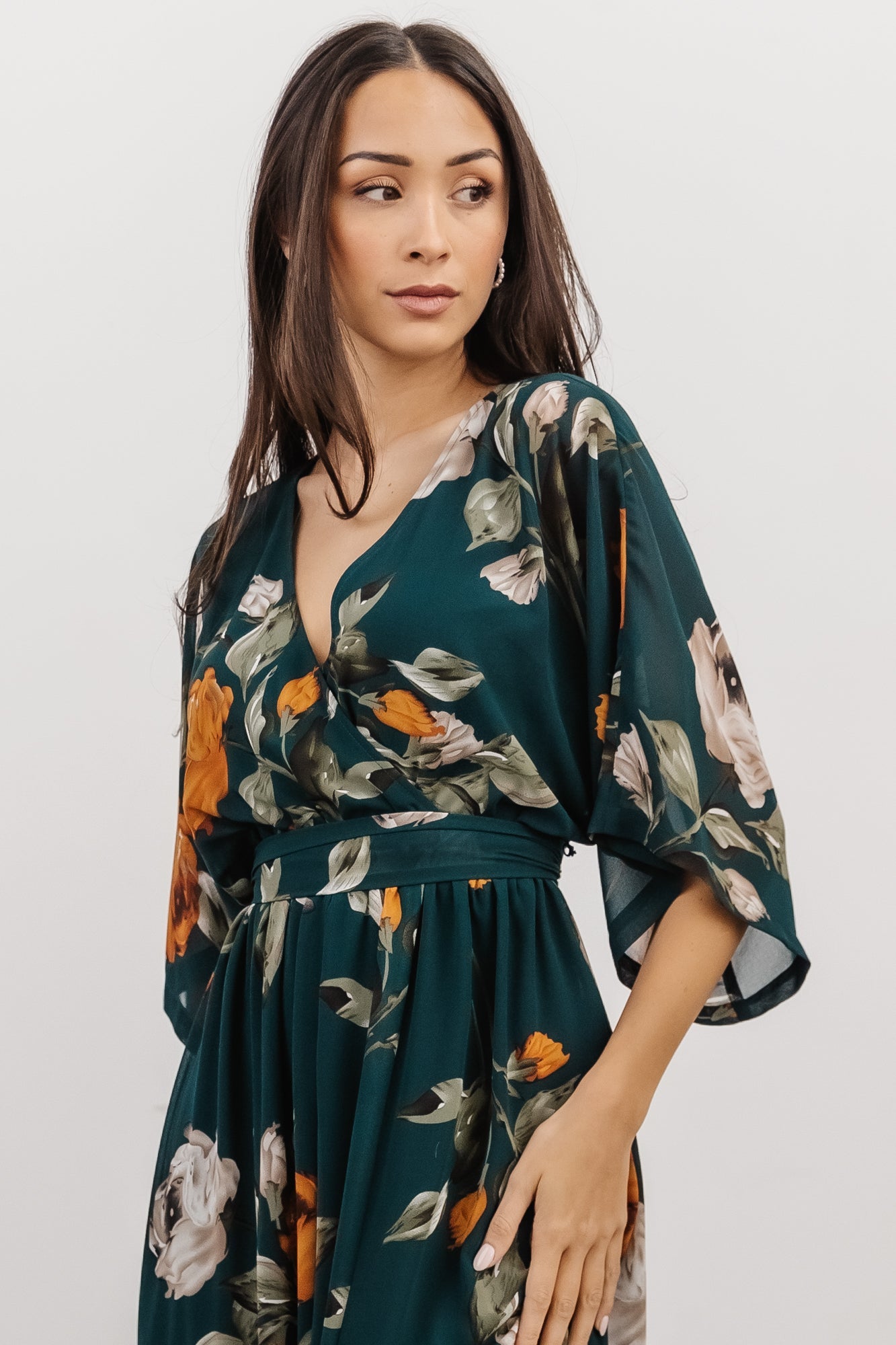 Kia Kimono Maxi Dress | Deep Topaz Floral Cheap Sale Cheapest