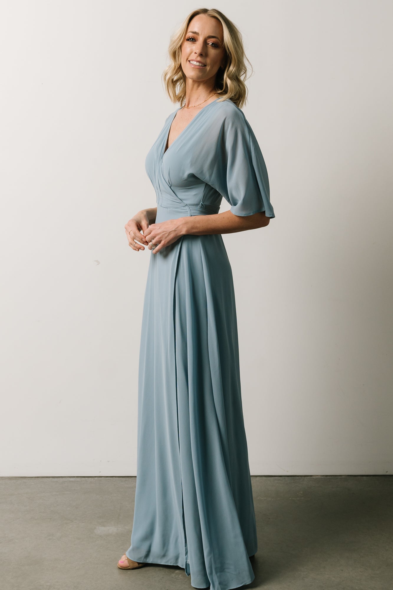 Lilly Wrap Maxi Dress | Dusty Blue Shop For