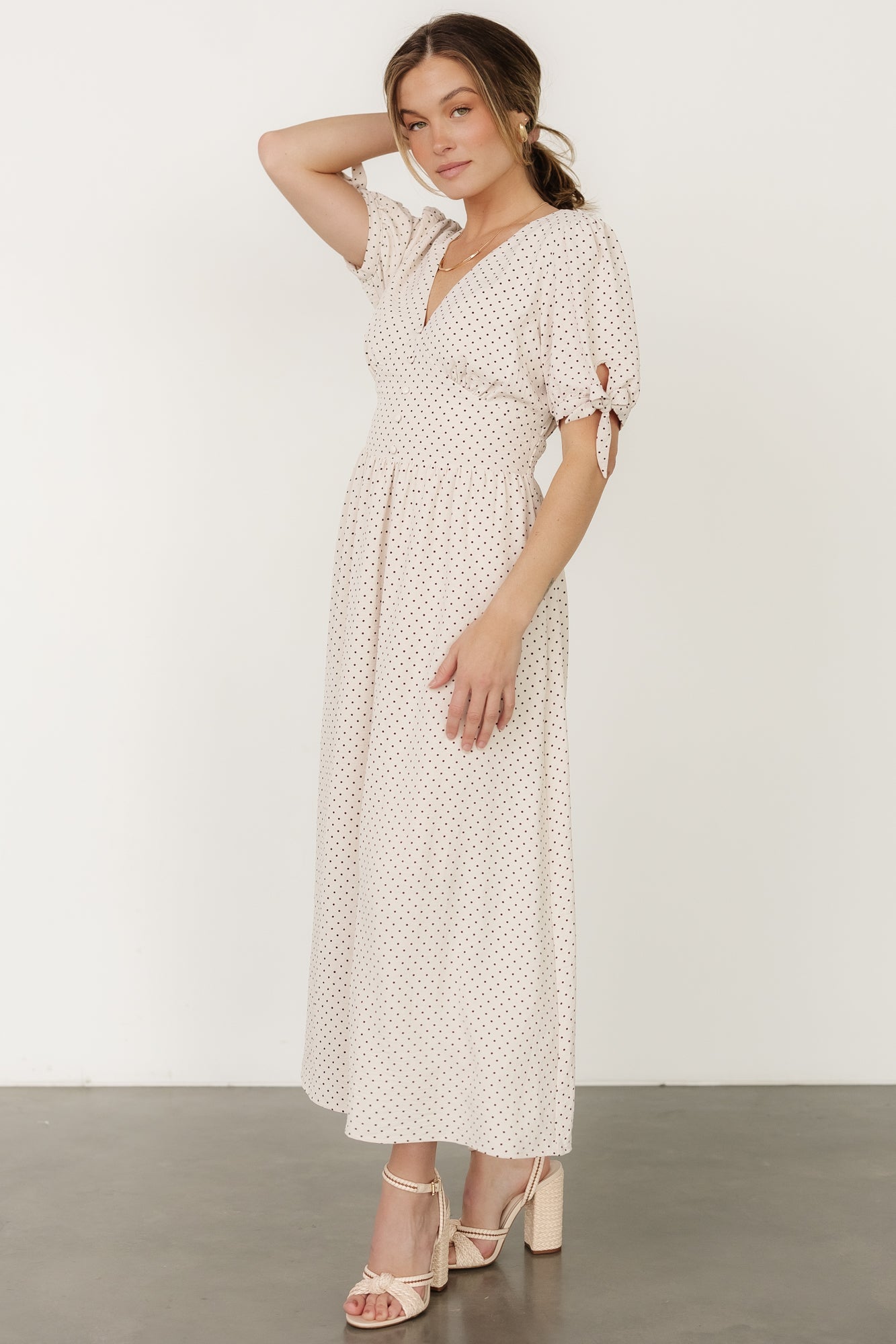 Millar Midi Dress | Natural + Black For Sale