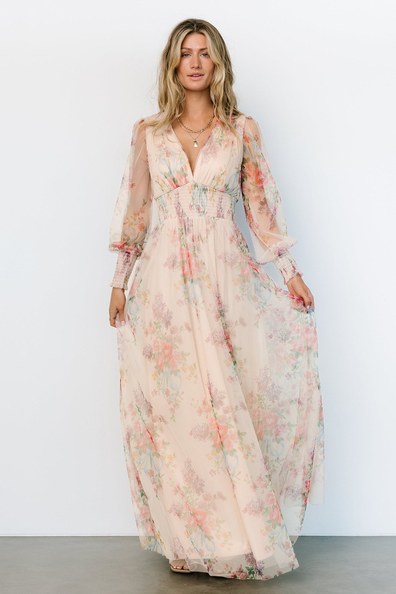 Layla Tulle Maxi Dress | Romantic Floral 2025 Online