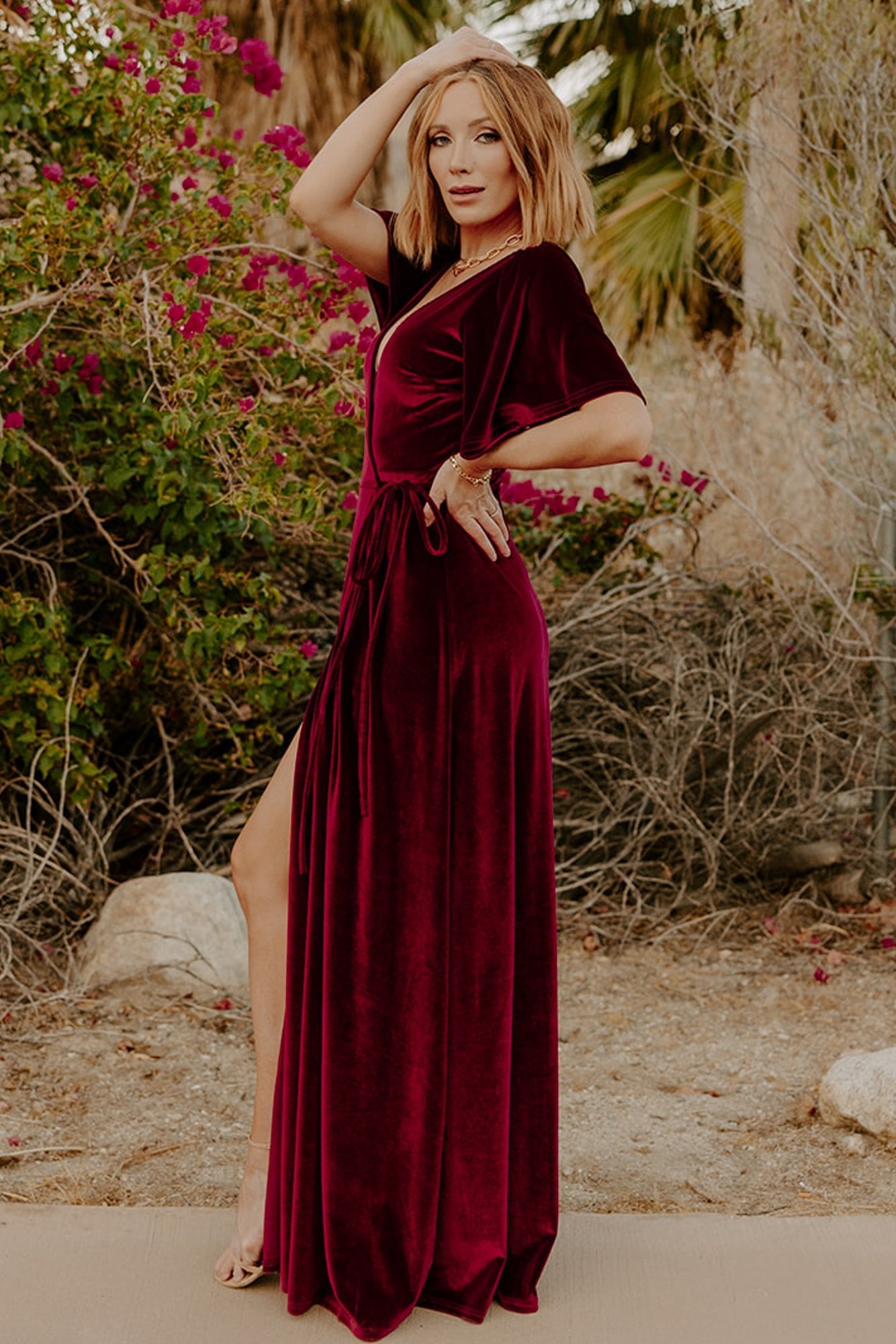 Meghan Velvet Wrap Maxi Dress | Mulberry Sale Affordable