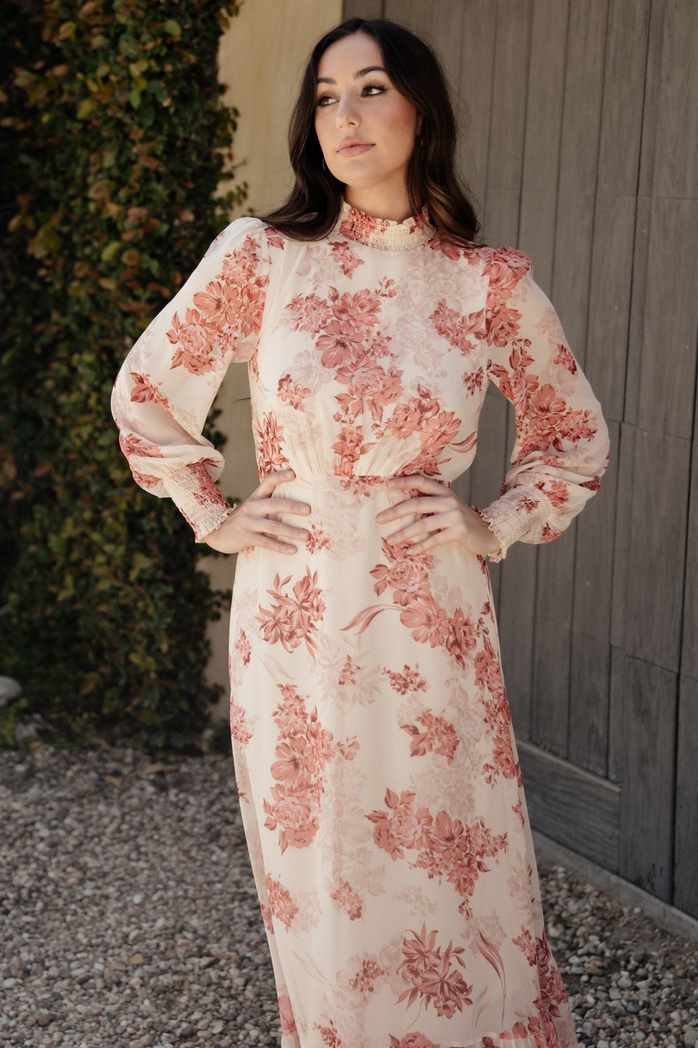 Luciana Maxi Dress | Beige + Rose For Cheap Sale Online