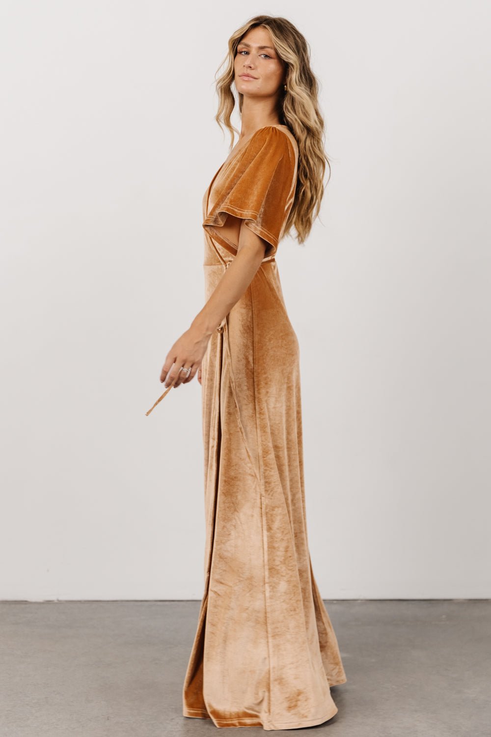 Meghan Velvet Wrap Maxi Dress | Golden Hour Browse For Sale