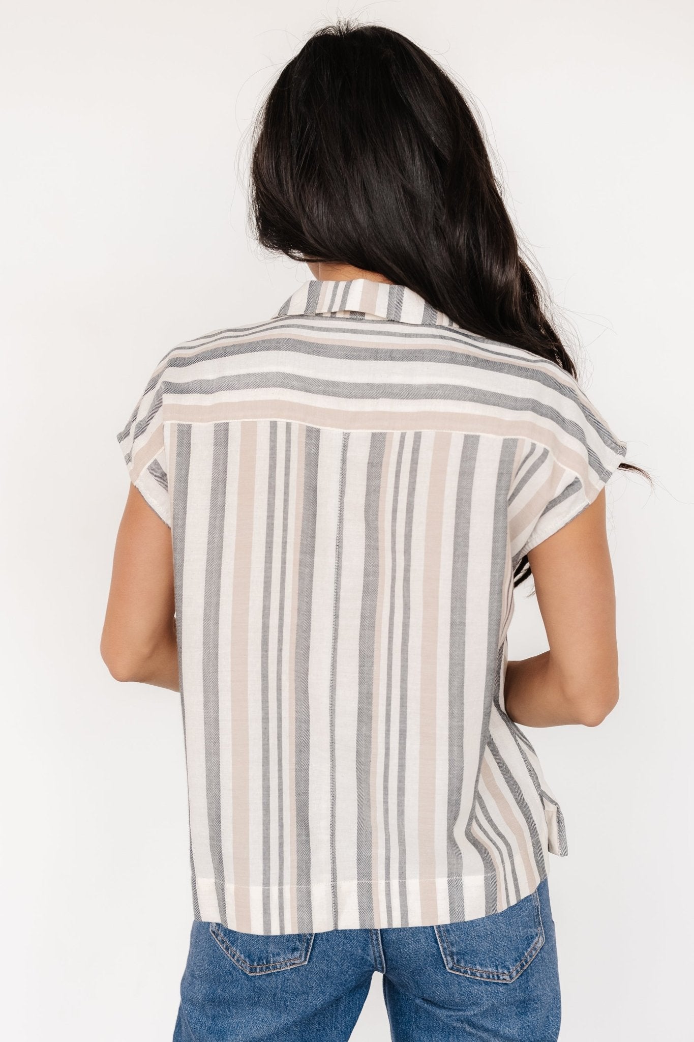 Beckett Button Top | Natural Multi Stripe Footlocker Pictures Online