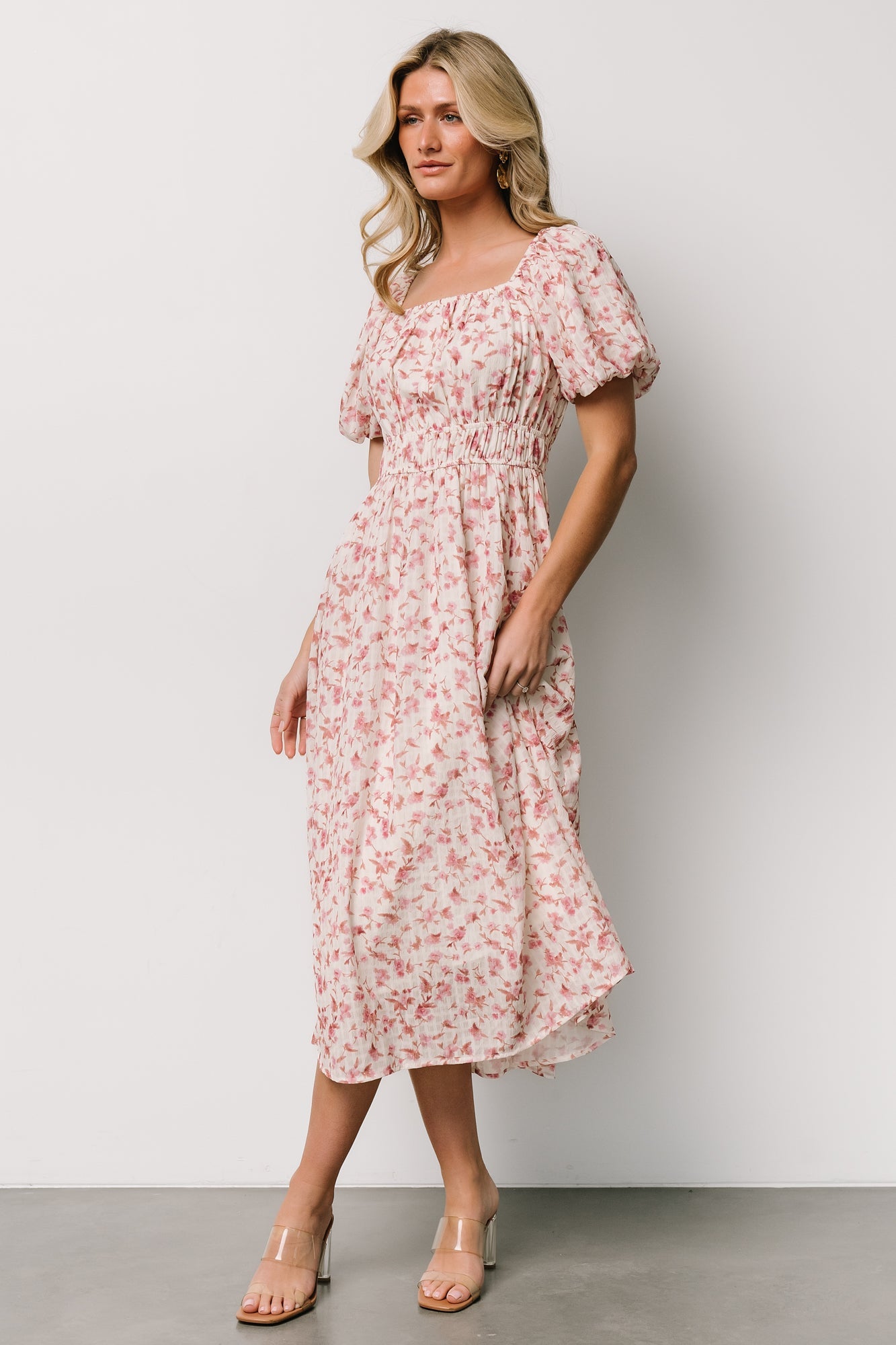 Dorine Midi Dress | Ivory + Blush Floral The Cheapest